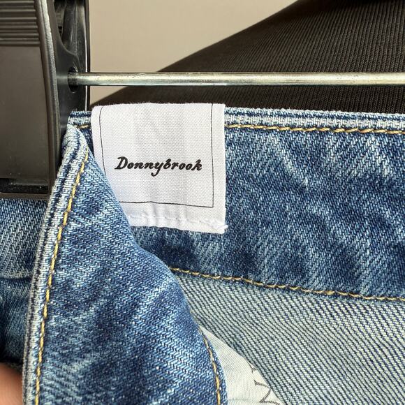 Frank & Eileen Donnybrook denim midi skirt - blue - front slit - long - size 27 - Picture 6 of 12